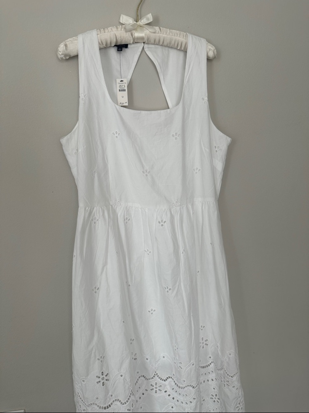 NWT Stunning Talbots White Eyelet Midi Dress - Picture 12 of 16